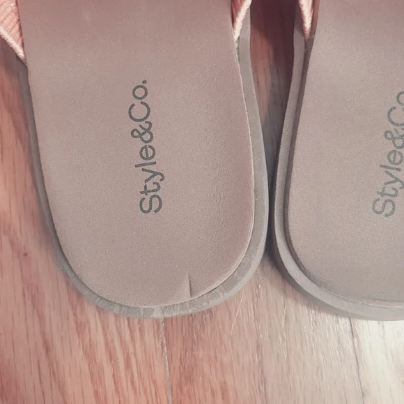 Style & Co. Light Orange Knit Slide Sandals - Picture 7 of 7